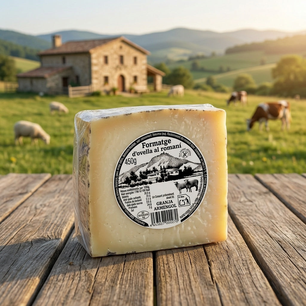Formatge curat d' ovella al romaní 450g
