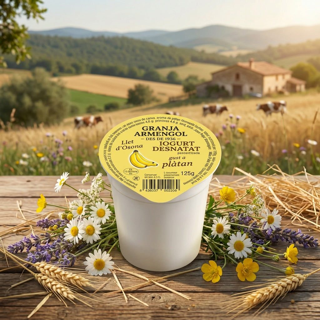 Iogurt desnatat amb gust de plàtan 125g