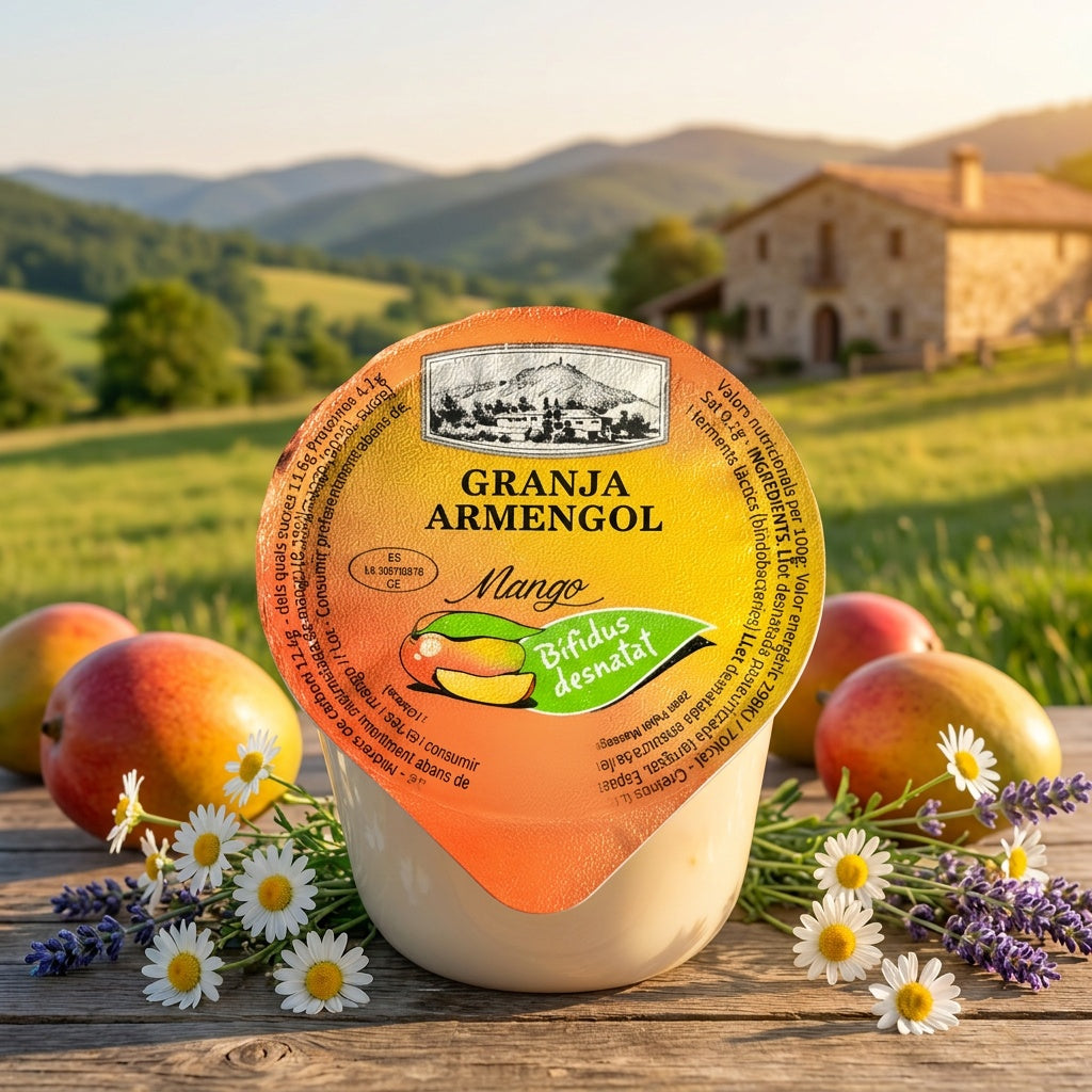 Iogurt bio desnatat amb mango 125g